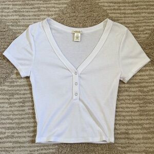 White Ribbed Crop Top